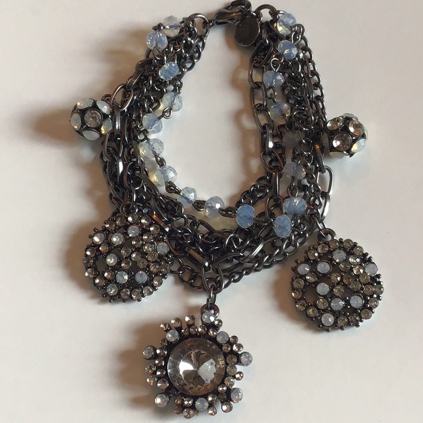 Chic Vera Wang Multi-Layered Bracelet With Silver And Black Accents 25$